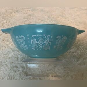 Vintage Pyrex Amish Butterprint Turquoise Cinderella Bowl 444 4QT Gorgeous!